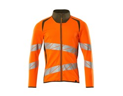 Sweatshirt mit Reißverschluss, modern Fit hi-vis orange/moosgrün